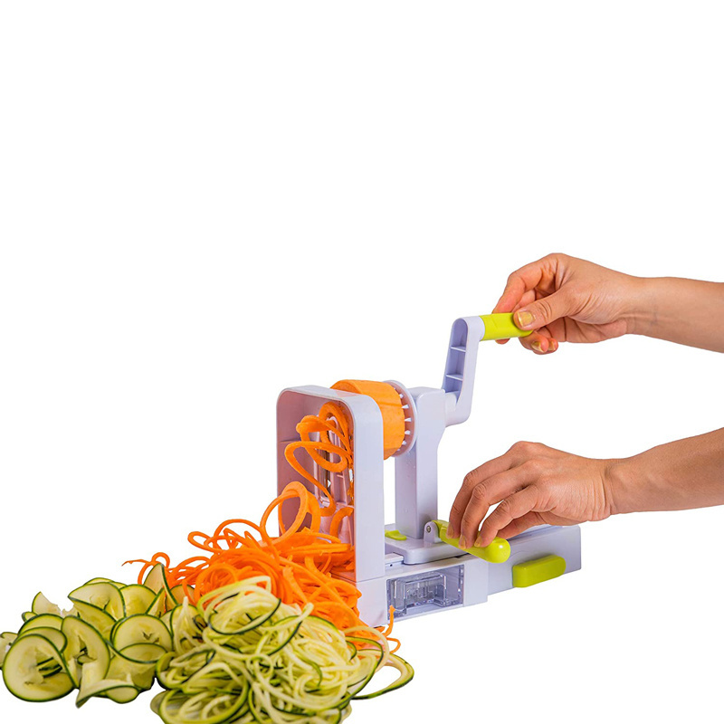 Onion Cutter 5-Blade Spiralizer Multifunctional Vegetable Cutter Slicer Chopper Kitchen Gadgets Foldable  Green Onion Cutter