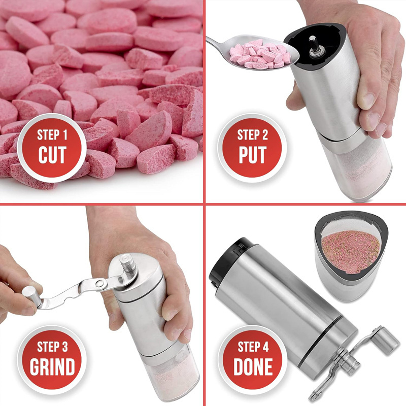 Pill Grinder Household High Quality Fine Pill Crusher Cutter Crush Grind Tablets Pulverize Portable Manual Pill Grinder