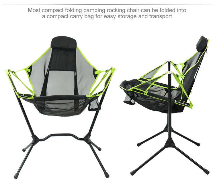 Hangrui Ultralight Aluminum Camping Rocking Swinging Recliner Chair, Customized for Tianye Leisure