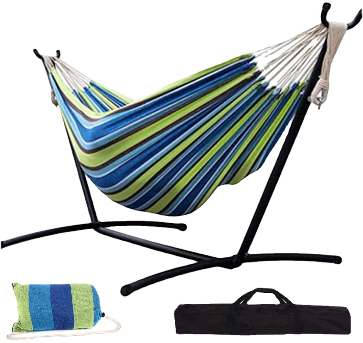 Hangrui Portable Hammock with Detachable Stand for Backyard, Camping, Patio - 450 lb Capacity