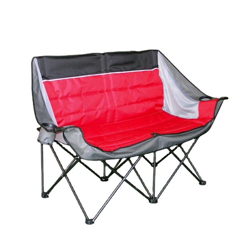 Hangrui Heavy Duty Oversized Double Quilted Folding Camping Chair with 2 Cup Holders and Armrests