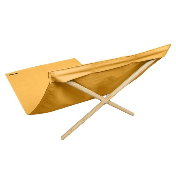 Hangrui Folding Beach Lounge Chair - Waterproof, Sand Free, Adjustable Backrest, Cotton Cushion, Wooden Pole