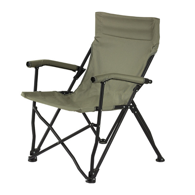 Hangrui Lightweight Portable Folding Camping Chair with Armrest for Picnic and Lawn