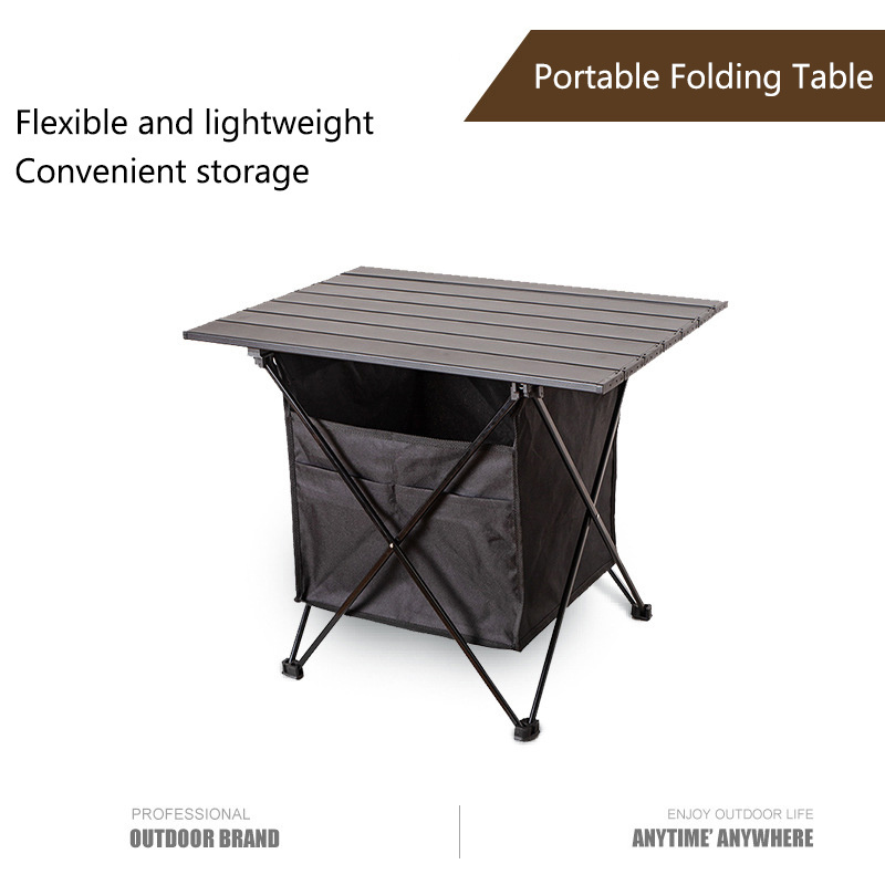 Ultralight Mini Outdoor Folding Table with Beech Wooden Top and Aluminum Frame for Camping Furniture