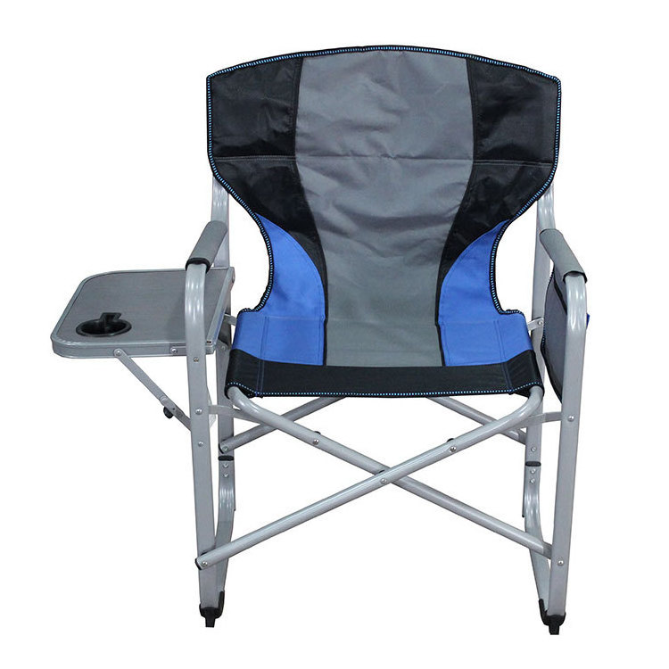 Hangrui  Outdoor Director Chair Supports Wide Fully Back padded folding chairs with side table and cooler box Garden chair