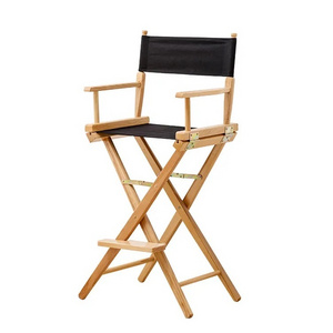 Hangrui Tall Wooden Folding Director Chair - Perfect for Outdoor and Indoor Camping, Makeup, and Beauty Artists