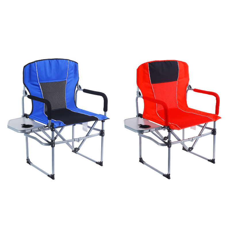 Beach Director Chairs Camping Folding Chair with Cup Holder Fishing Chair Stainless Steel Oxford Zero Gravity Blue 200 Pcs 120KG