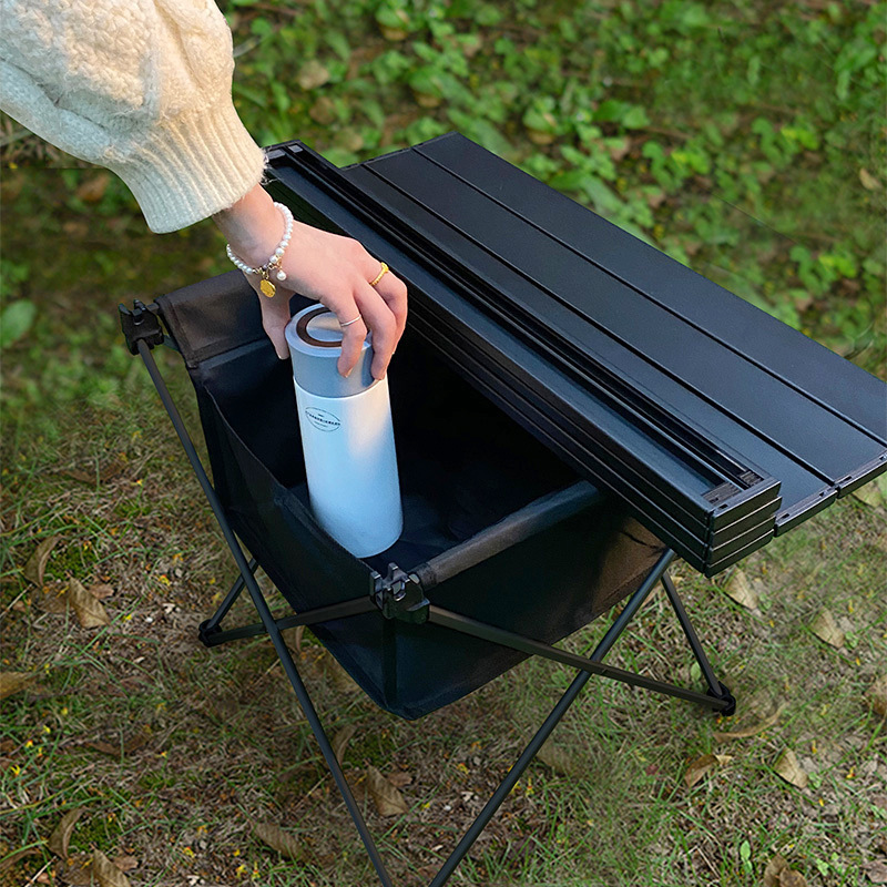 Ultralight Mini Outdoor Folding Table with Beech Wooden Top and Aluminum Frame for Camping Furniture