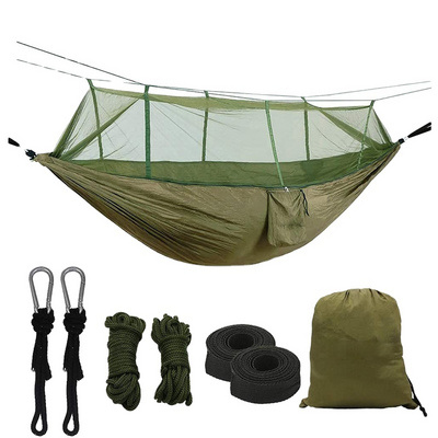 Outdoor High Capacity Camping Hammock Net Lightweight Portable Double Parachute Hammocks for Hiking