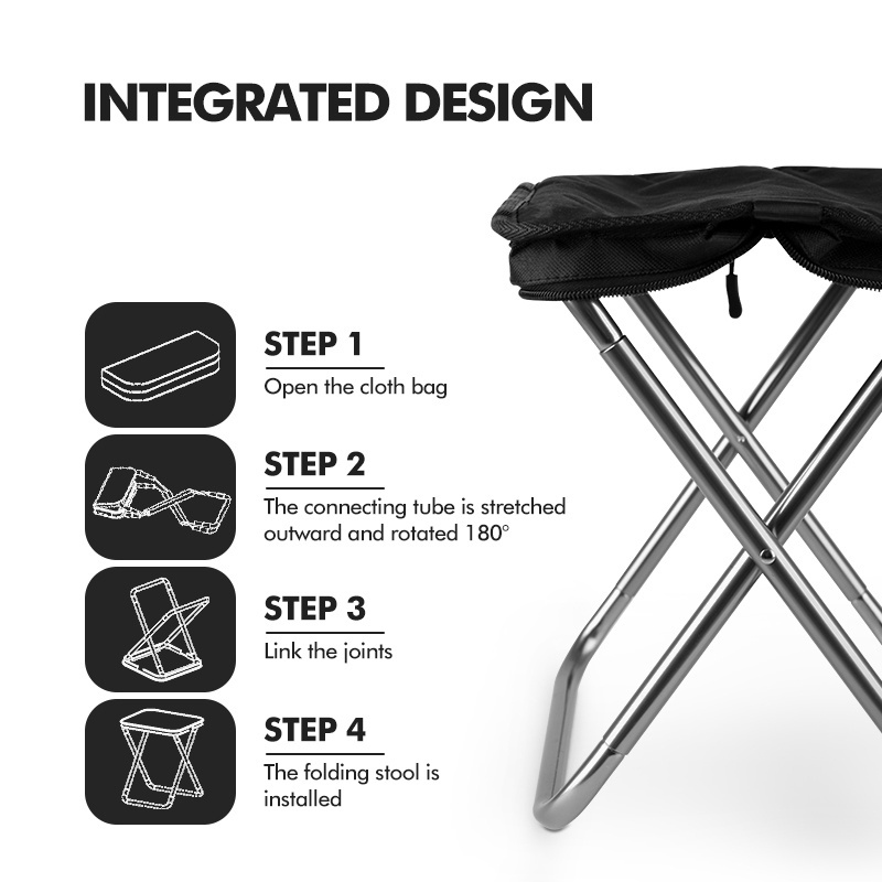 Hangrui RTS Mini Camp Stool Lightweight Portable Compact Ultralight Outdoor Camping Chair for Fishing Picnic Hiking