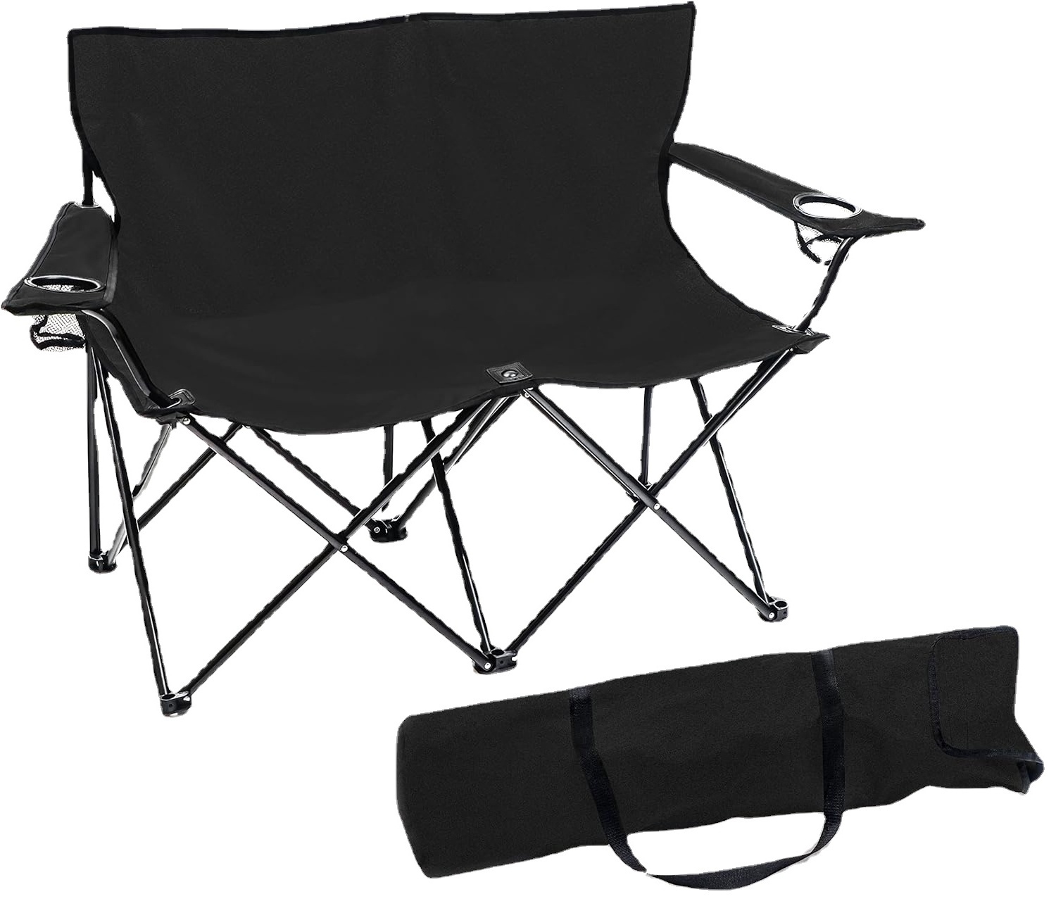 Hangrui Oxford Quick Open Lazy Loveseat Double Seat for 2 People, Fabric Alloy Steel Outdoor Furniture for Beach and Camping