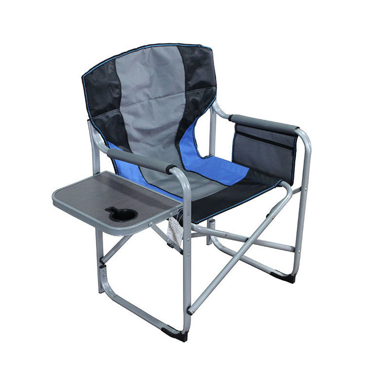 Hangrui  Outdoor Director Chair Supports Wide Fully Back padded folding chairs with side table and cooler box Garden chair