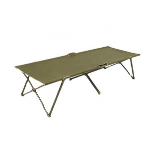 Hangrui Army Green Metal Folding Cot Bed Portable Outdoor Camping and Gym Furniture with Widen Camp Tent