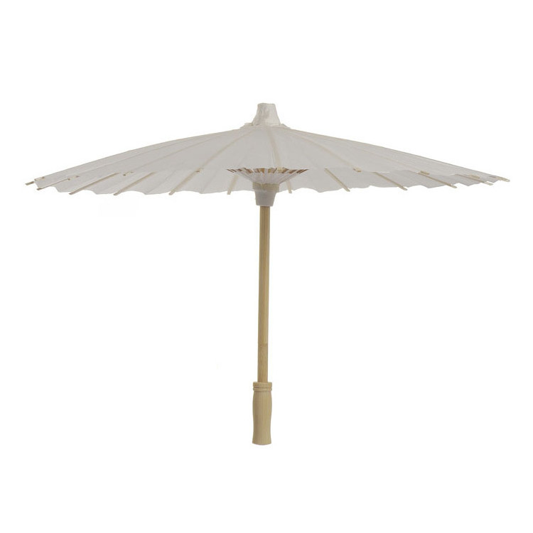 Traditional Plain Outdoor Parasol Sun White Chinese Oil Paper Umbrella