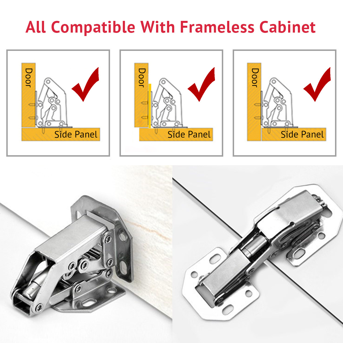 Manufacture Furniture Soft Closing Hydraulic Stainless Steel 304 Kitchen Door Cabinet Hinges