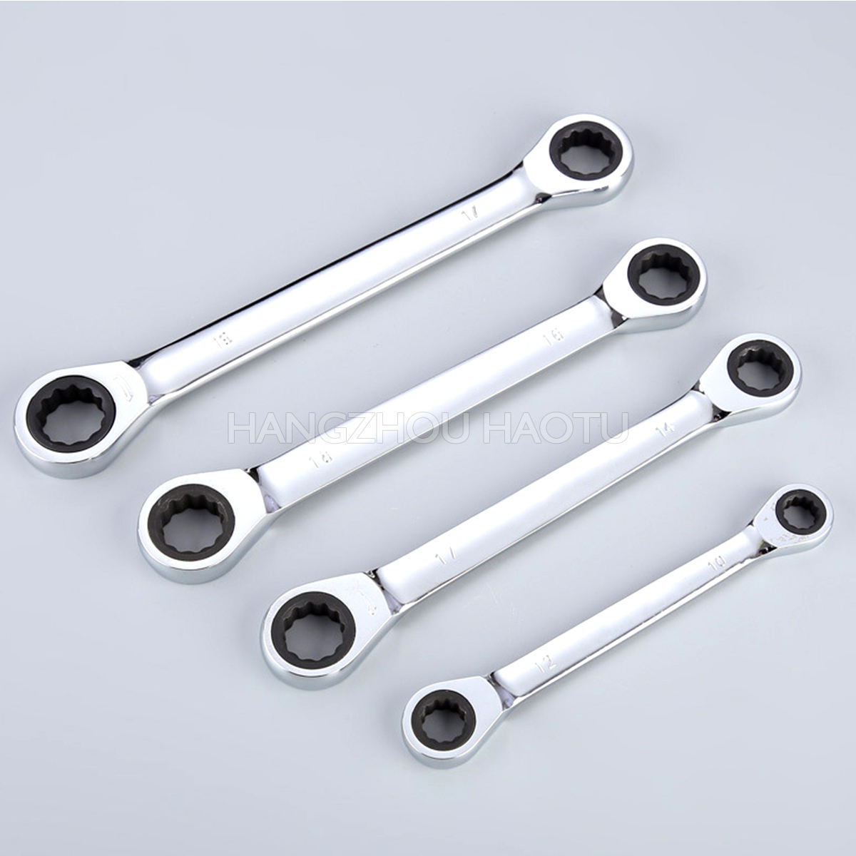 Metric Carbon Steel Fixed Head Double Sided Box End Ratchet Ring Wrench