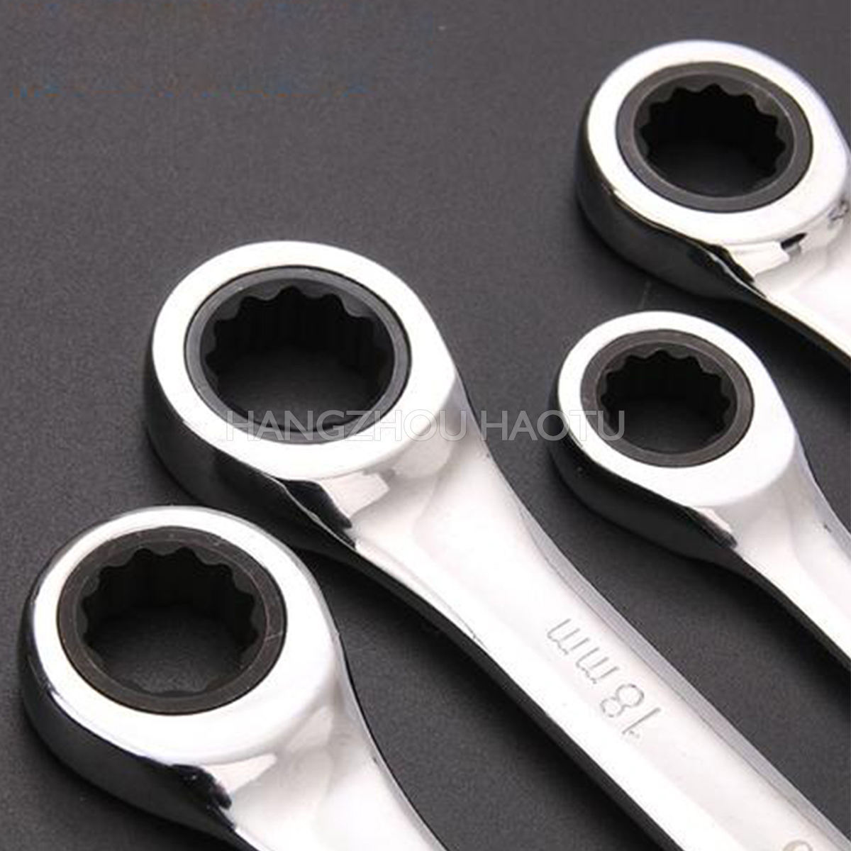 Metric Carbon Steel Fixed Head Double Sided Box End Ratchet Ring Wrench