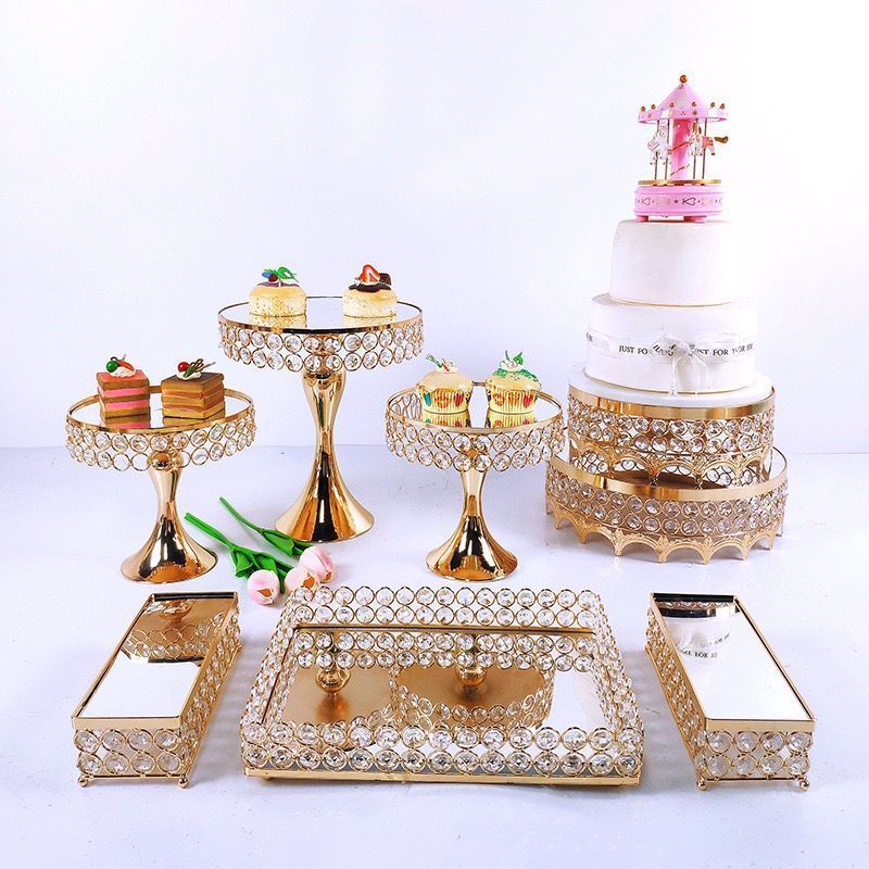 Wholesale Wedding cake stand set party decoration dessert display stand wedding party supplies gold silver cake Dessert table