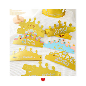 Adjustable Cute Happy Birthday Hats Bakery Decorations Colorful Birthday King Crown Hat Party Decorations Dress Up Accessories