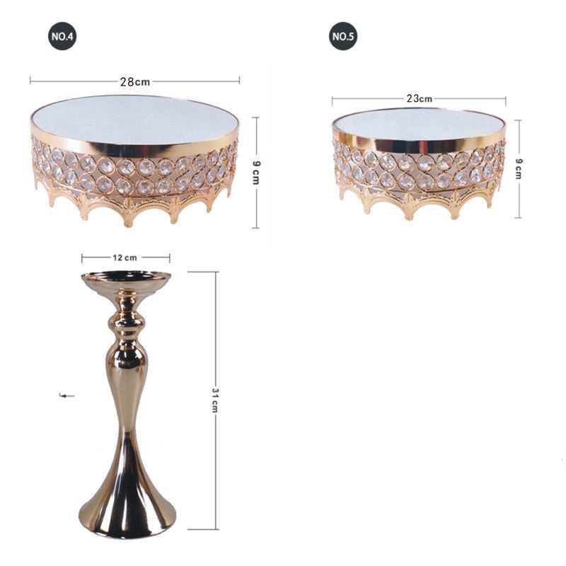 Wholesale Wedding cake stand set party decoration dessert display stand wedding party supplies gold silver cake Dessert table