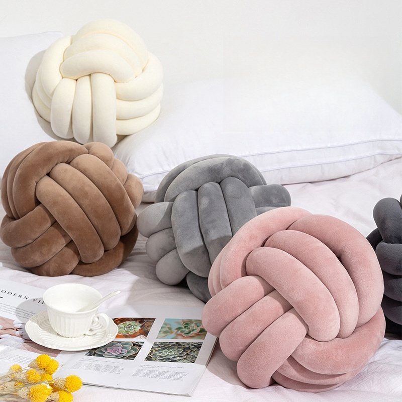 HD Knot Ball-Shaped Decorative Throw Pillows Cute Couch Cushion Plush Pillow Suitable for Sofa