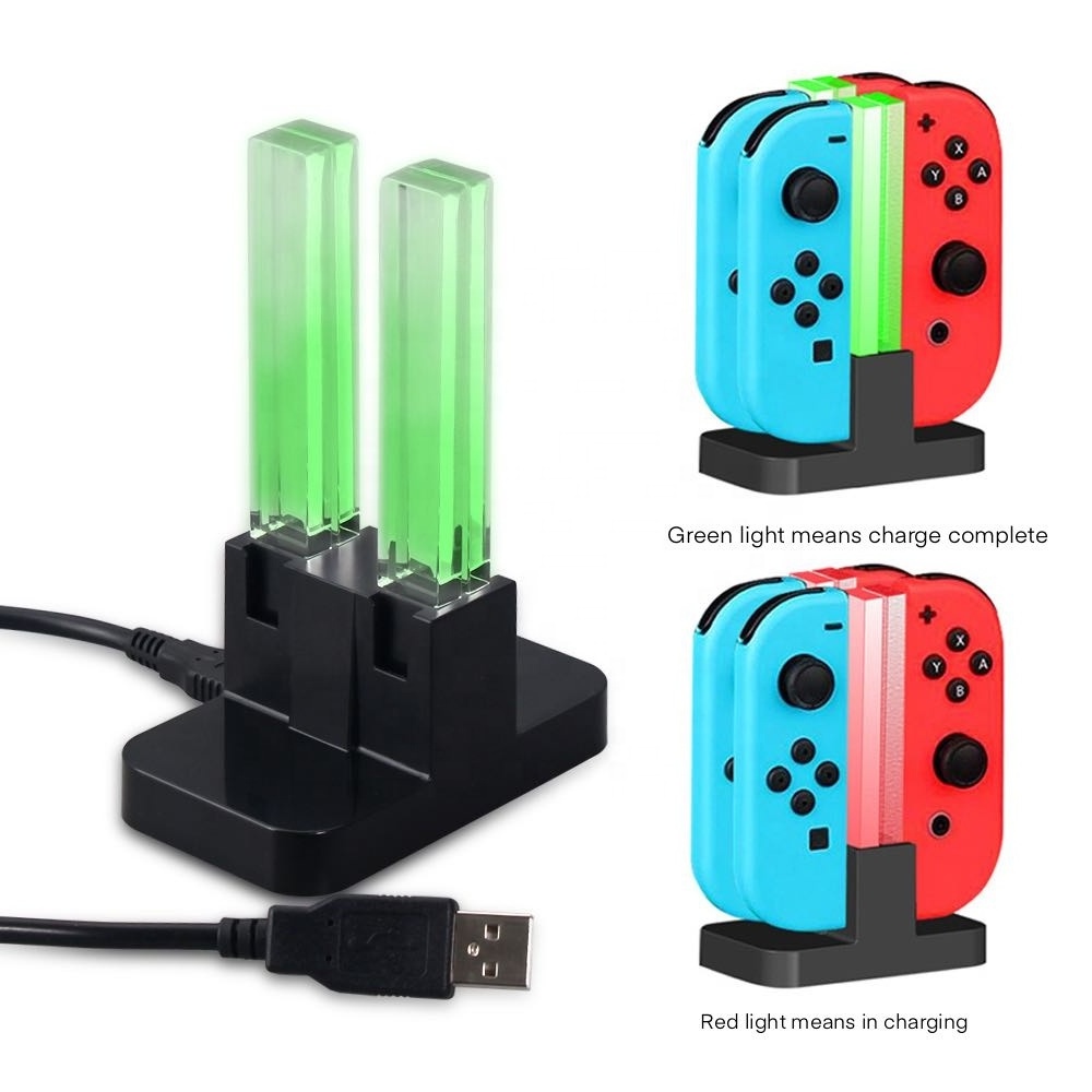 Fashion Charging Dock Gamepad 4 Controllers USB Charging Dock LED Indicator For Nintendo Switch