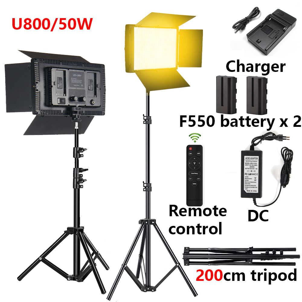 2024 New U800 LED Photo Studio Light For Game Live Video Lighting 40W 50W Portable Video Recording Photography Panel Lamp