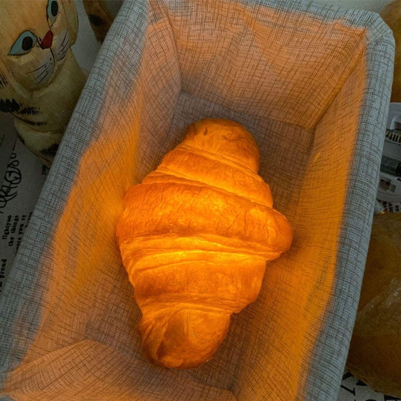 Creative Croissant Crescent Roll Cross Bun Toast Bread Baguette LED Night Lights Battery Bedside Lamp ABS 5W Decor