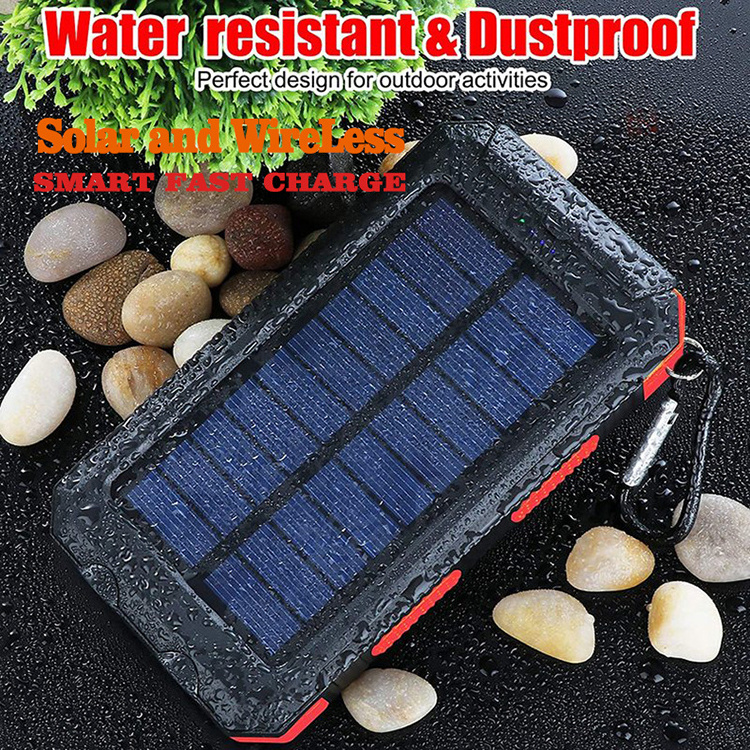 Wholesale Outdoor 10000mah Waterproof Camping Lights Mobile Slim Portable Solar Charging Power Bank Station With Led Lamp