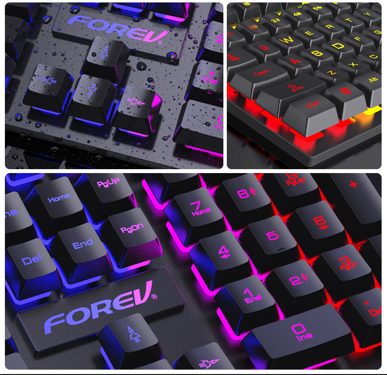 RGB Gaming Set Arabic Spanish English Waterproof Keyboard and Mouse Combo RGB Gaming Keyboard Combo Keyboard Mouse Combos