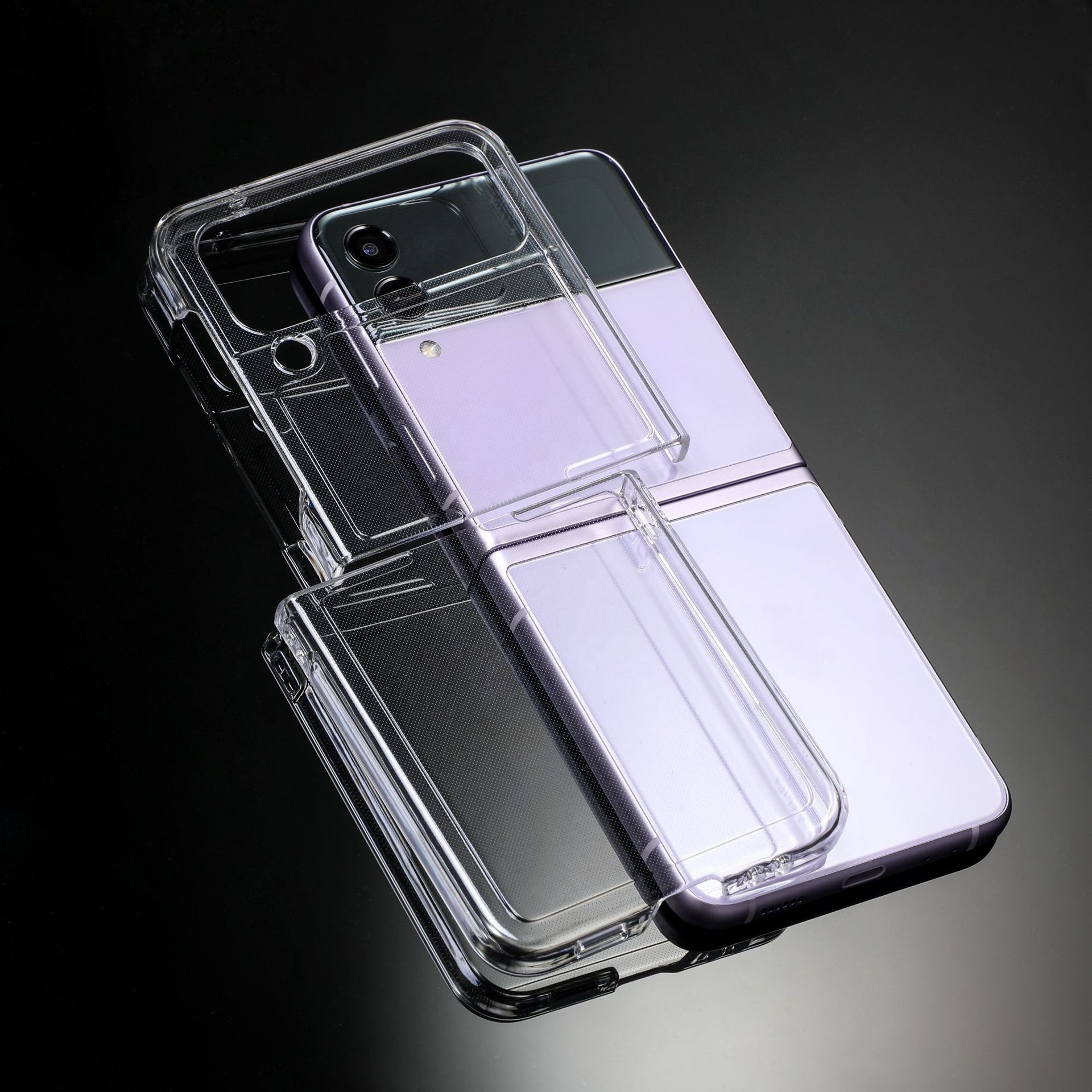 Factory cheap price ready stocks PC clear phone cases bulk wholesale for Samsung galaxy Z Flip 4 transparent cell phone case