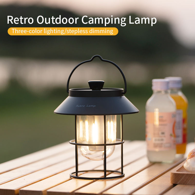 2024 New Portable SOS Waterproof Camping Light Outdoor Camping Lamp Power Bank Station Lamp Led Retro Camping Lantern