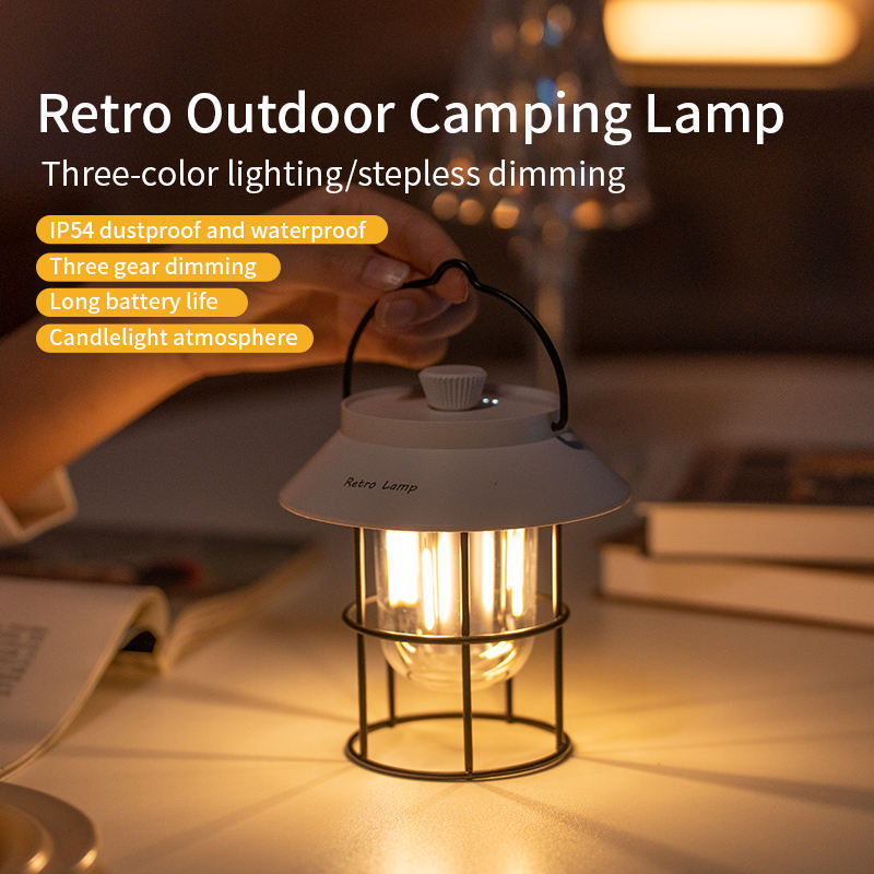 2024 New Portable SOS Waterproof Camping Light Outdoor Camping Lamp Power Bank Station Lamp Led Retro Camping Lantern