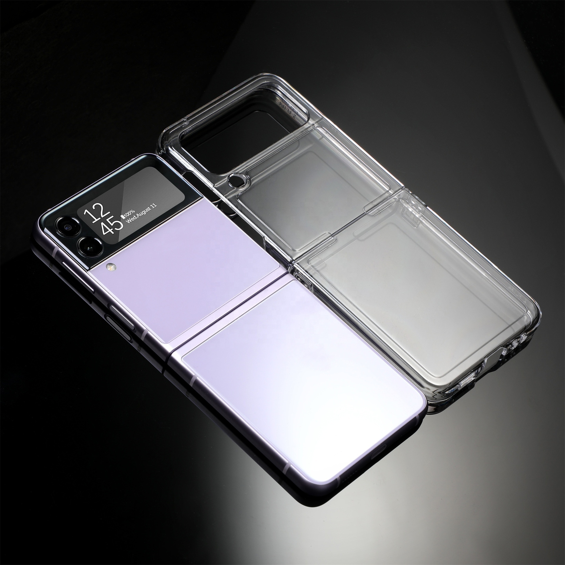 Factory cheap price ready stocks PC clear phone cases bulk wholesale for Samsung galaxy Z Flip 4 transparent cell phone case