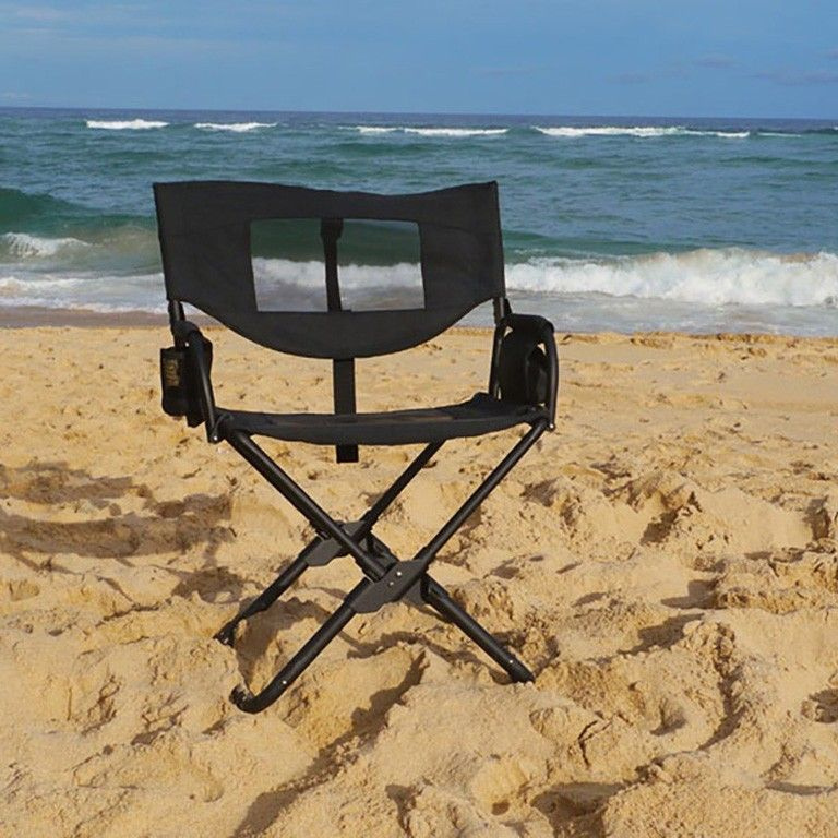 Camp Chair with Side Pocket Lightweight Folding Directors Chairs Compact Folding Metal Wood Camping Chair