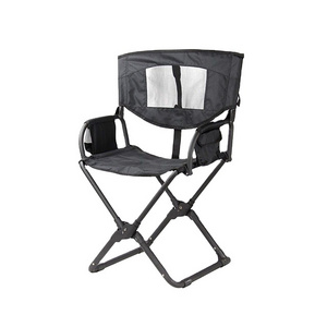 Camp Chair with Side Pocket Lightweight Folding Directors Chairs Compact Folding Metal Wood Camping Chair