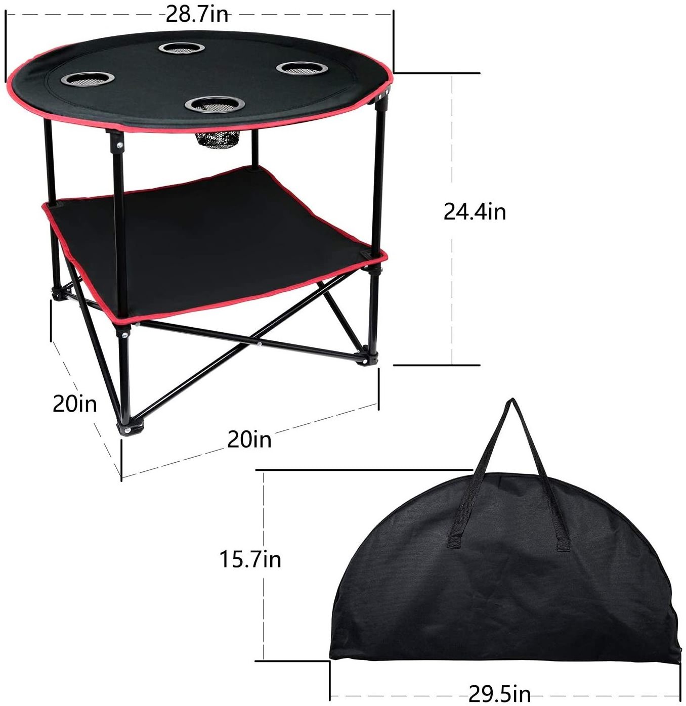 Customized Wholesale China new design fishing portable round folding table for outdoor camping furniture