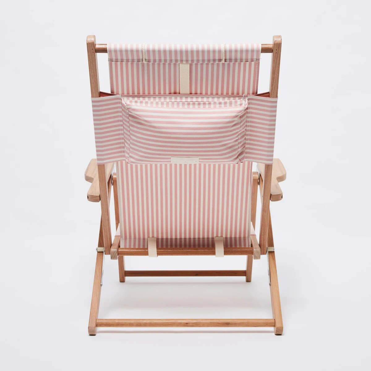 BSCI Custom Patterned Oxford Cloth Strong Wooden High Load Beach Chairs Beach Folding Portable Lounge Chairs With Pillow