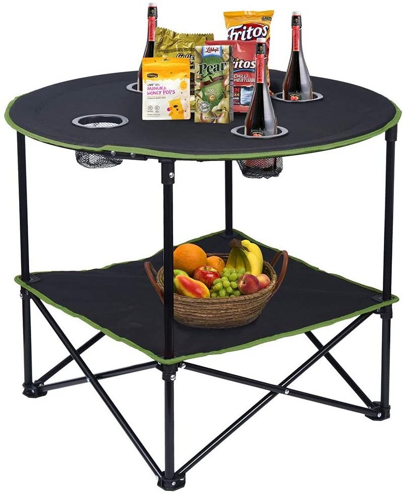 Customized Wholesale China new design fishing portable round folding table for outdoor camping furniture