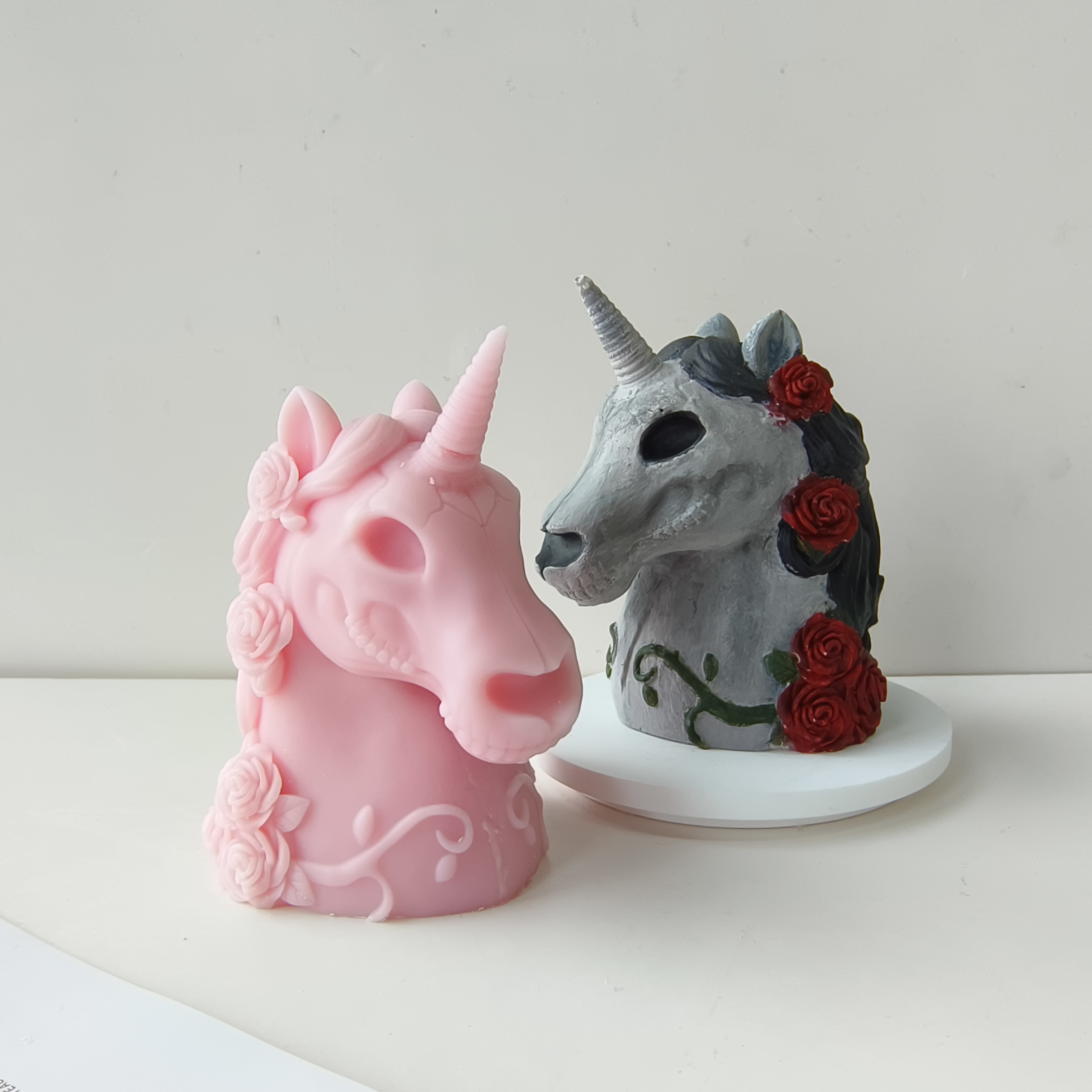 J10109 Creative 3D Unicorn Silicone Mould Handmade Home Decoration Painted Plaster Mould Aroma Candle Silicone Mould