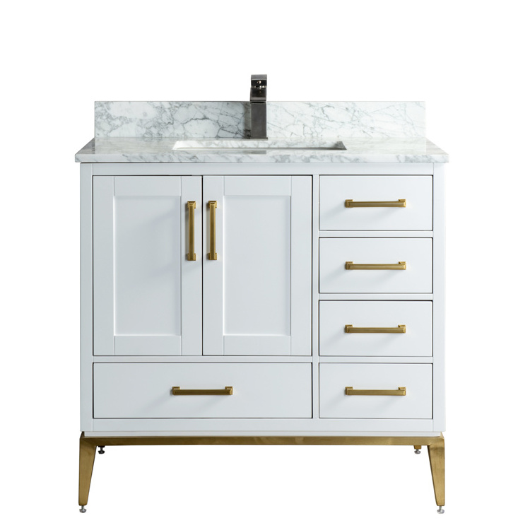 Home dee Marble Ceramic Washstand Washbasin Bathroom Cabinets White Lacquer Vanity