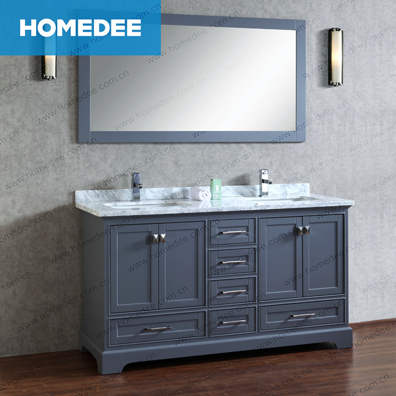 Modern 60 inch grey solid wood bathroom cabinet bathroom vanity