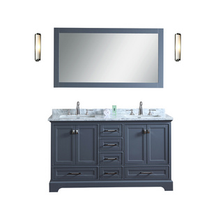 Modern 60 inch grey solid wood bathroom cabinet bathroom vanity