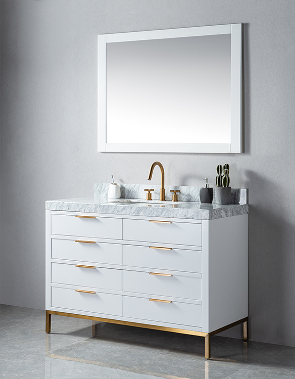 Tall Wood Under Sink Storage Modern Bathroom Cabinet Vanity