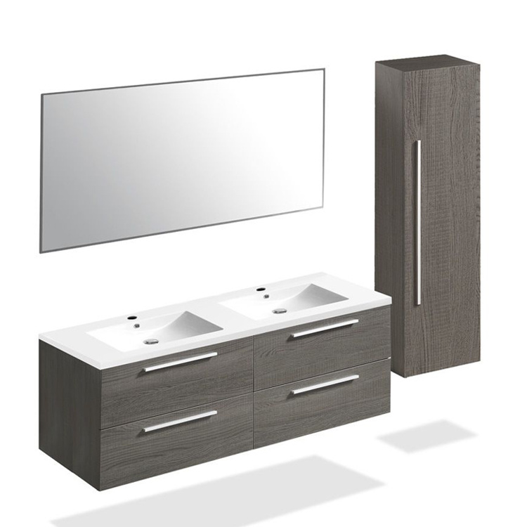 Double basin floating cheap corner bathroom uk vanity