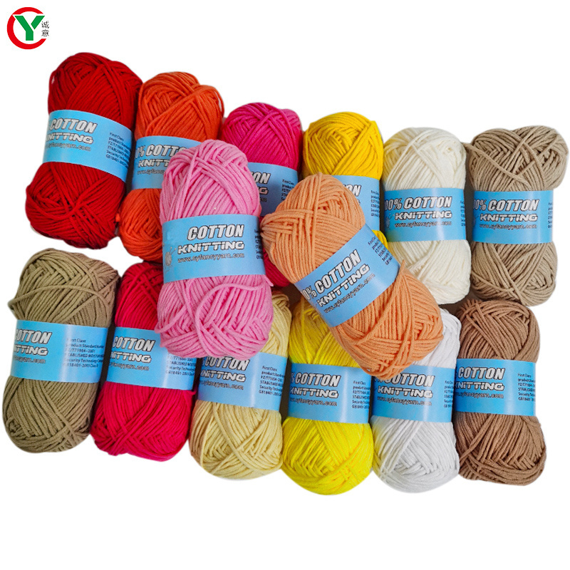 Spot 46 colors soft hand knitted blended yarn 60% cotton 40% acrylic 2mm yarn for crocheting and machine knitting