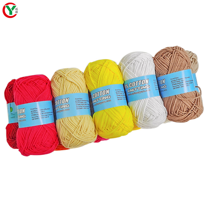 Spot 46 colors soft hand knitted blended yarn 60% cotton 40% acrylic 2mm yarn for crocheting and machine knitting