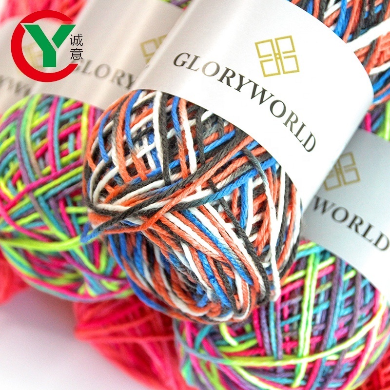 Wholesale multi Color 8ply 100% Acrylic thread solid color 4 ply hand knitting yarn