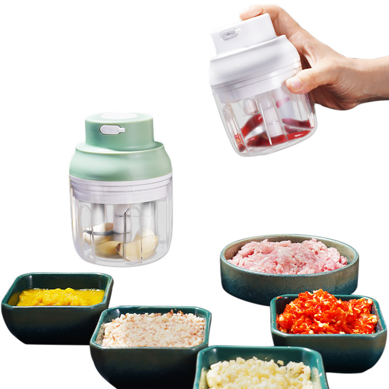 Small Wireless Garlic Mincer Chopper 250ML vegetable mini electric chopper garlic