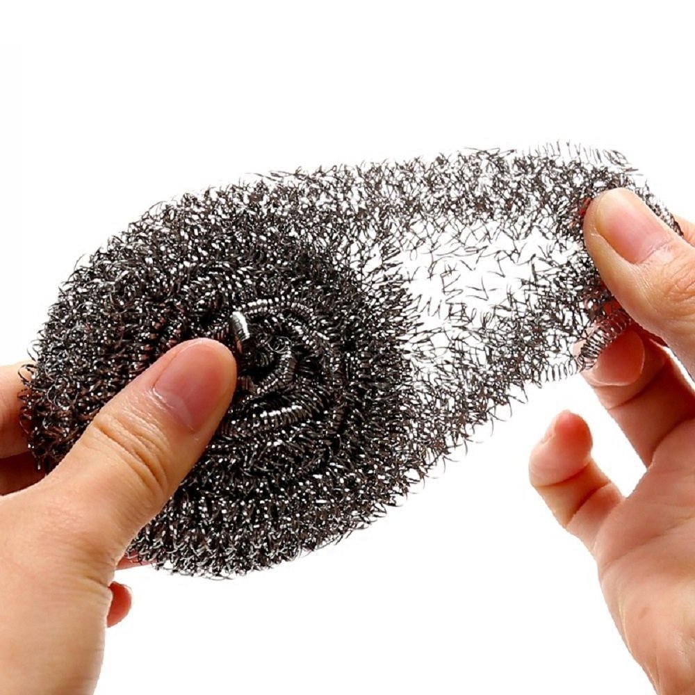 6 Pack Kitchens Steel Wool Scrubber Scrubbing Scouring Pad washing stainless steel sponge